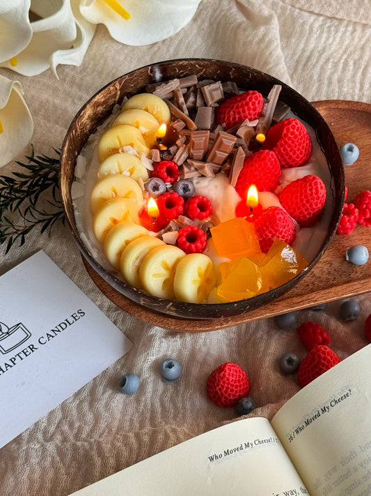 Coconut Shell Fruit Bowl Candle