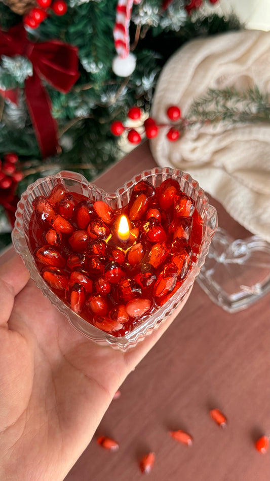 Ruby Heart Candle