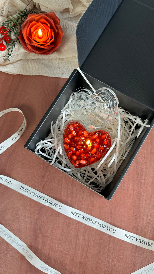 Ruby Heart Candle