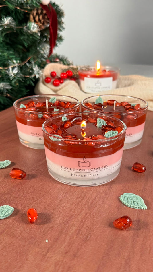 Floral Pomegranate Wreath Candle