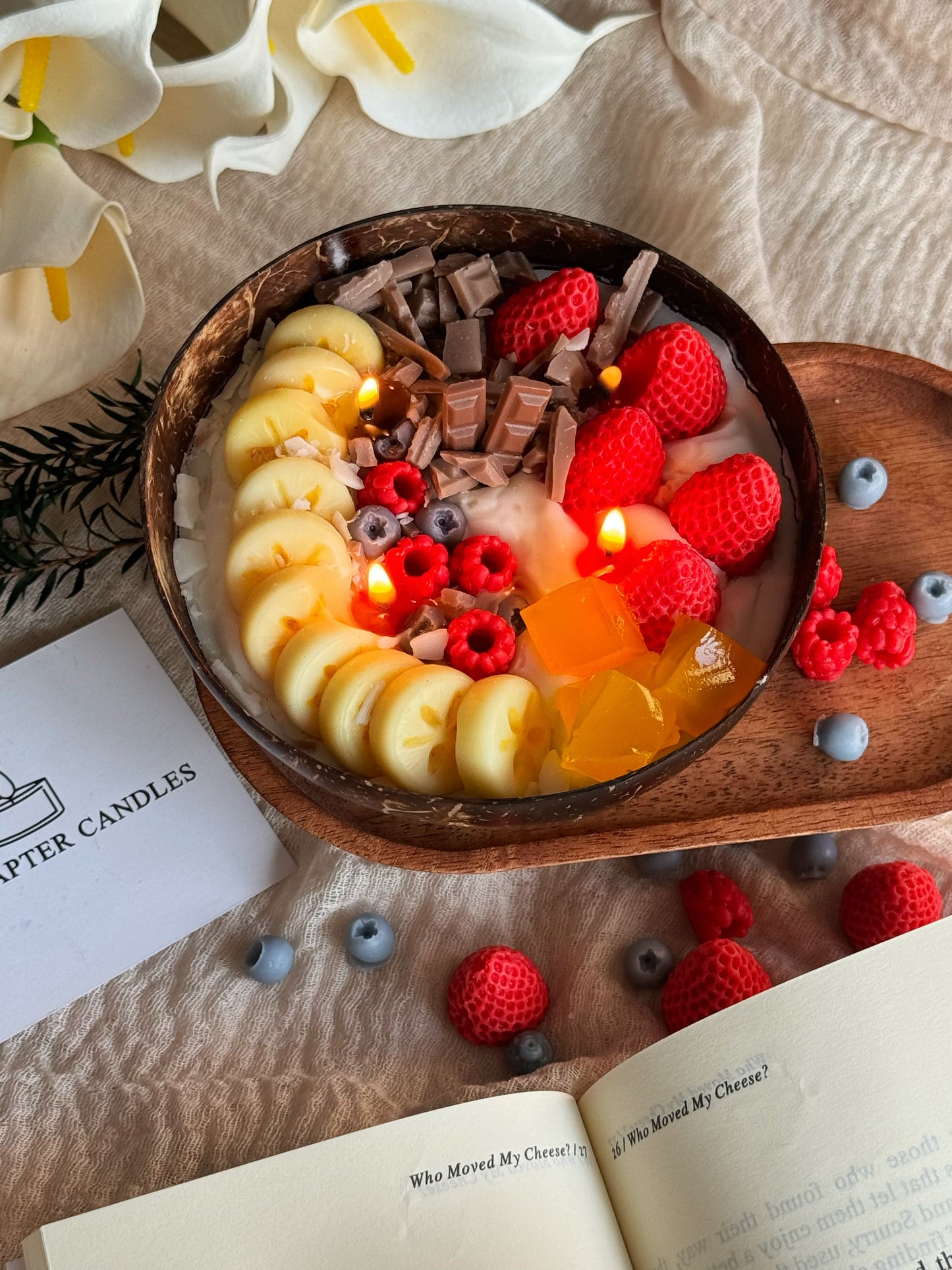 Coconut Shell Fruit Bowl Candle