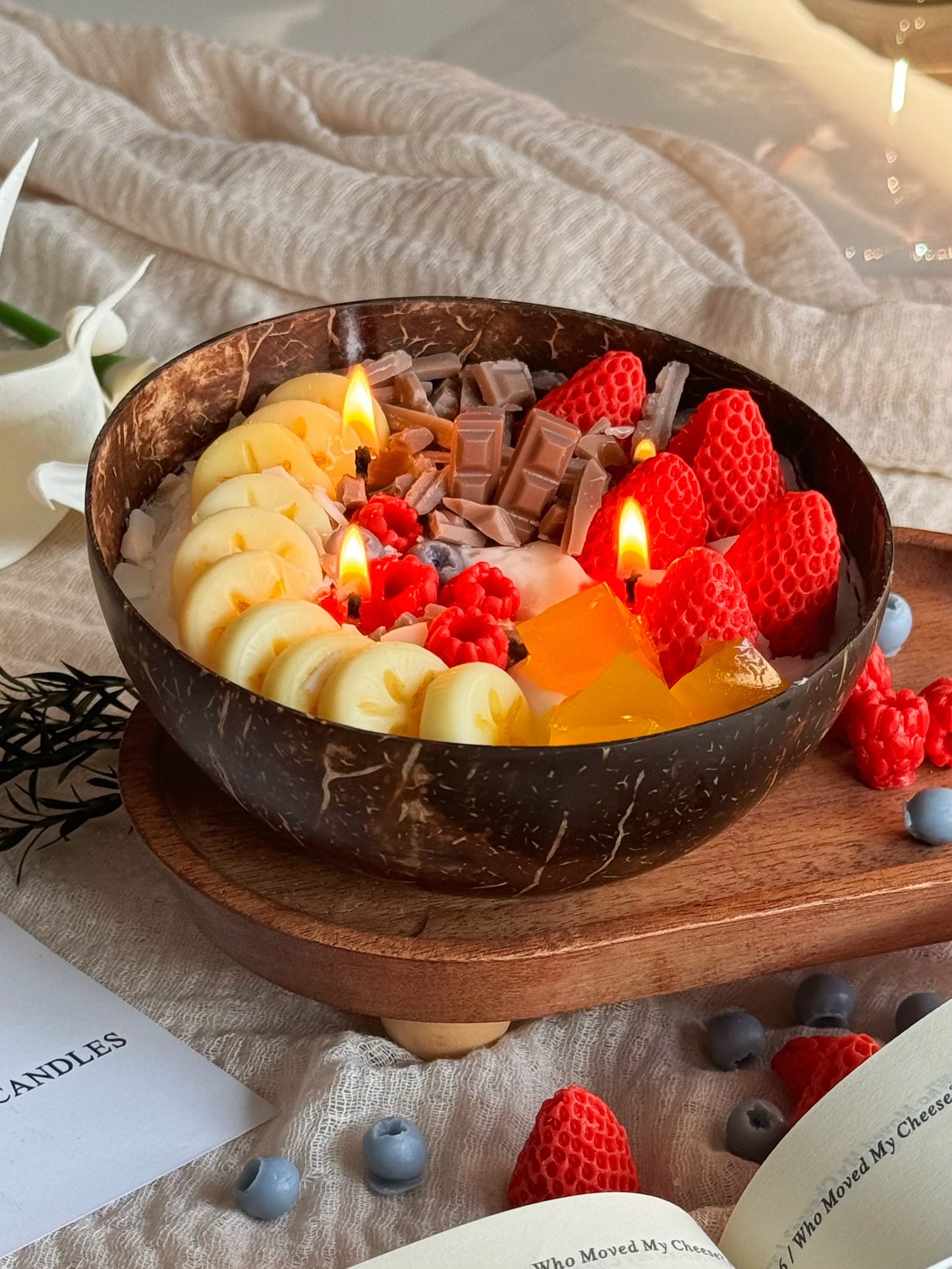 Coconut Shell Fruit Bowl Candle