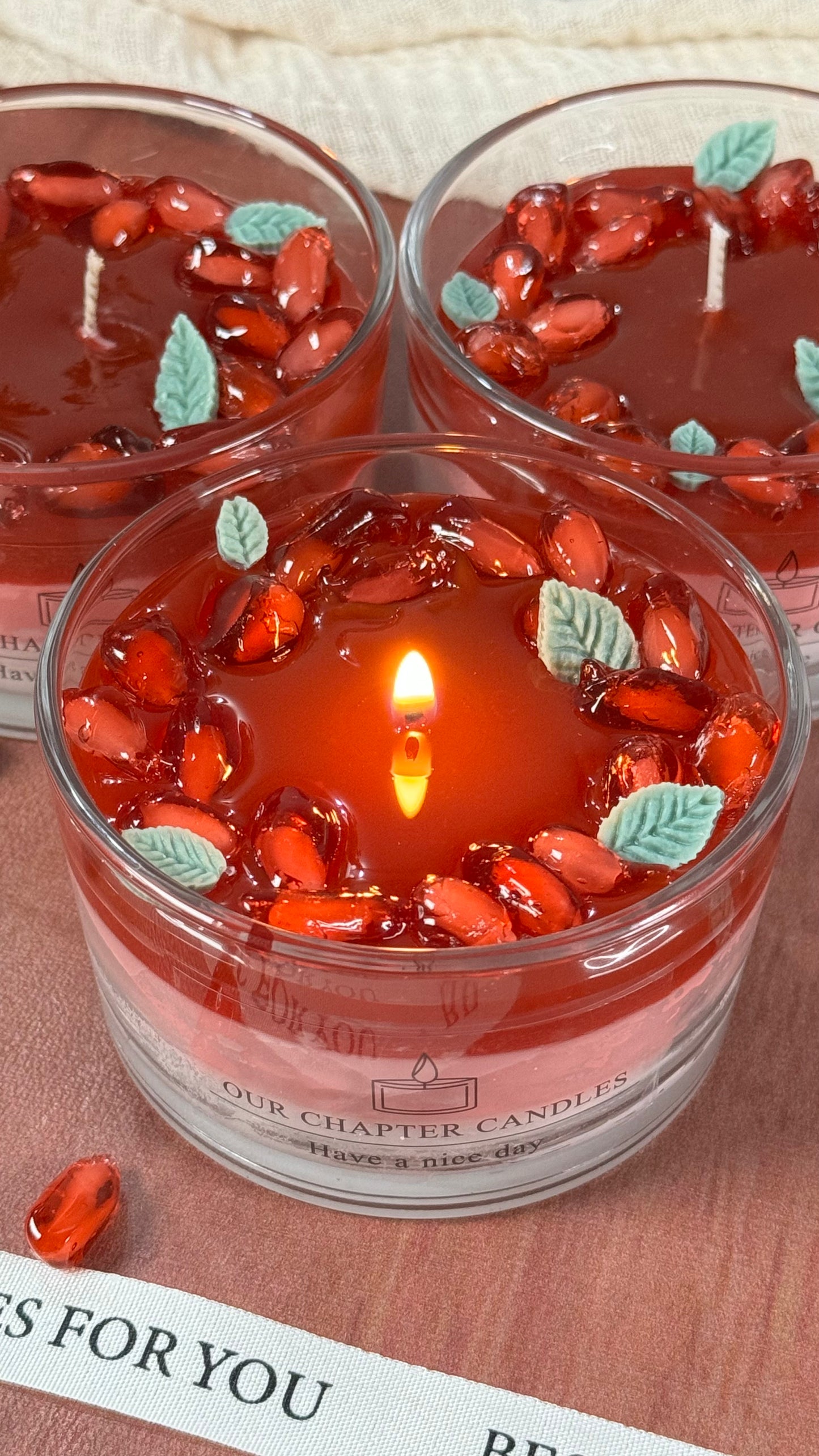 Floral Pomegranate Wreath Candle