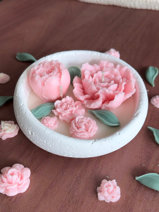 Rose Flower Candle – Carved Bloom Design