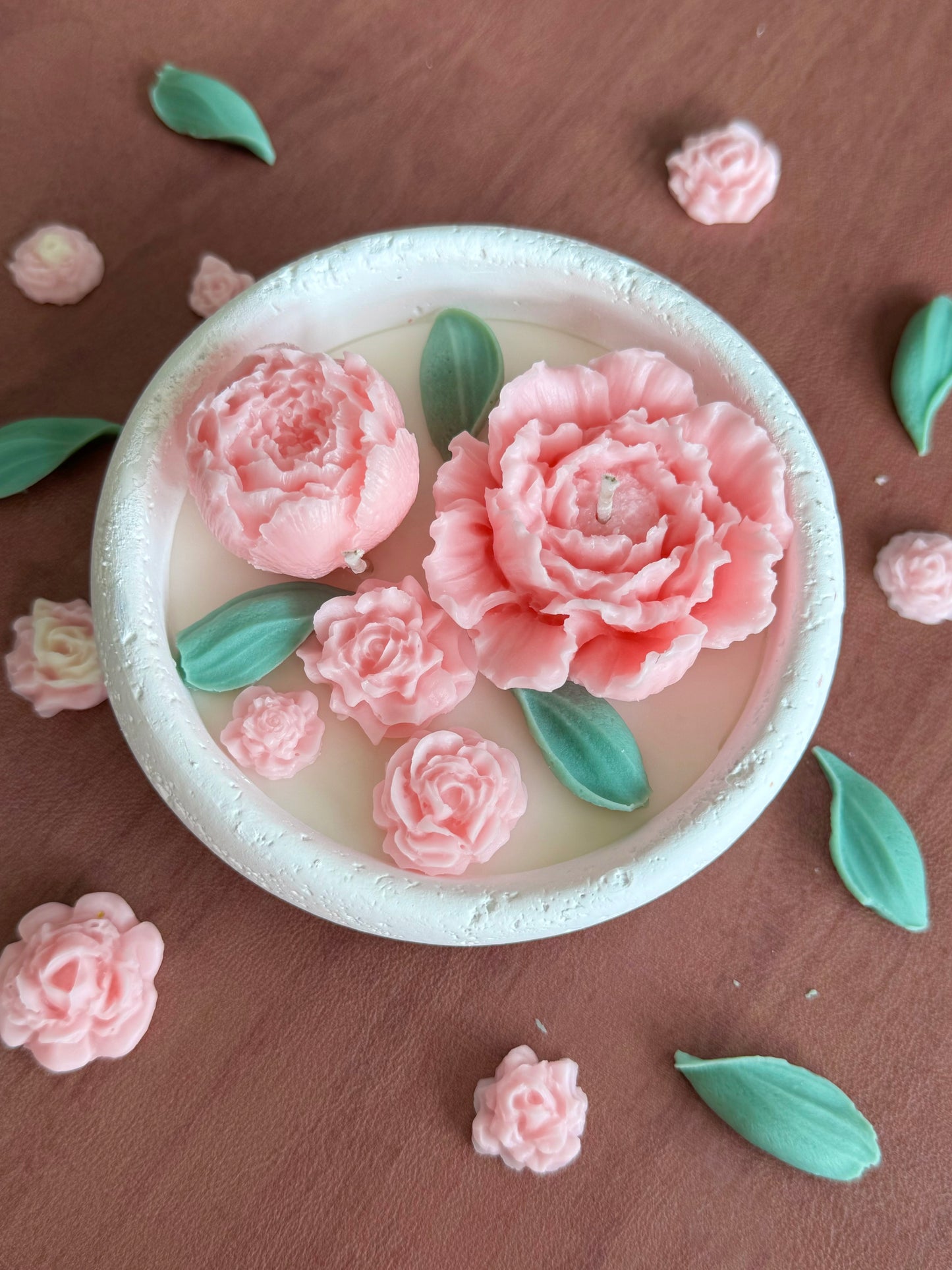 Rose Flower Candle – Carved Bloom Design