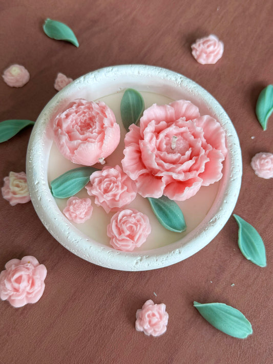 Rose Flower Candle – Carved Bloom Design