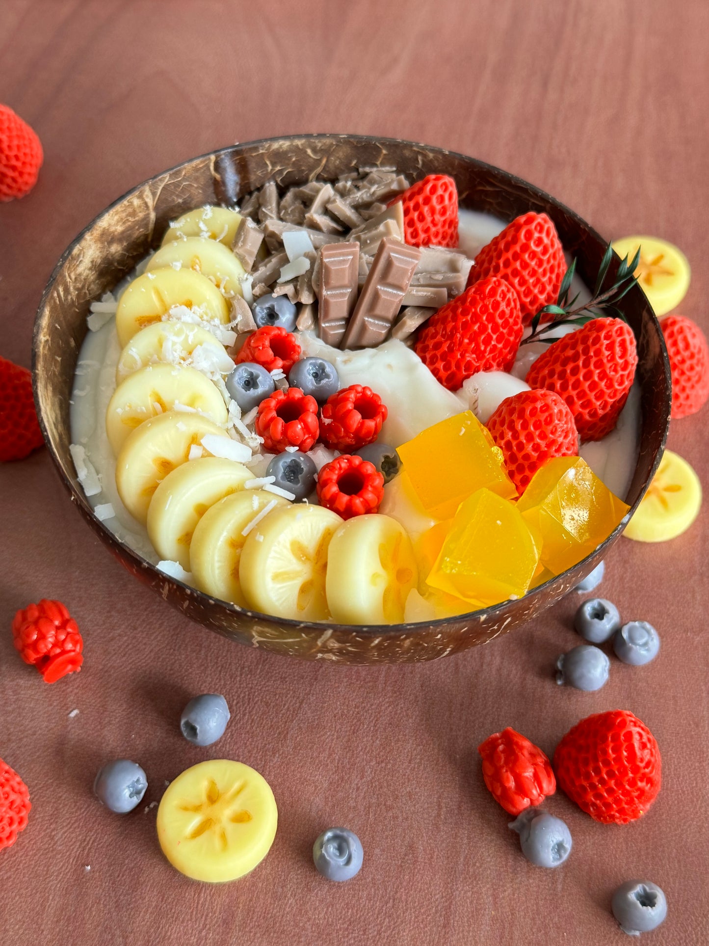 Coconut Shell Fruit Bowl Candle