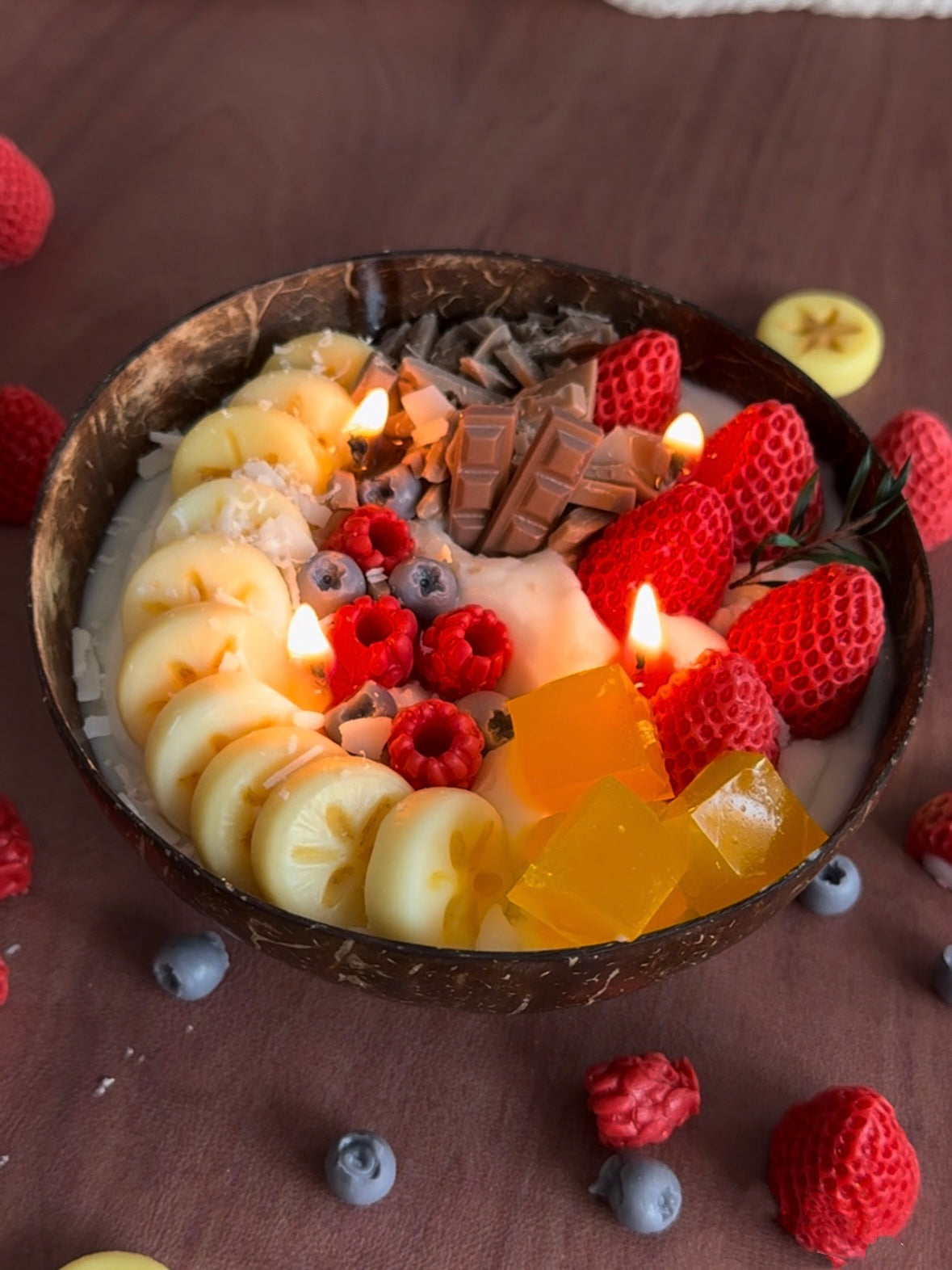 Coconut Shell Fruit Bowl Candle