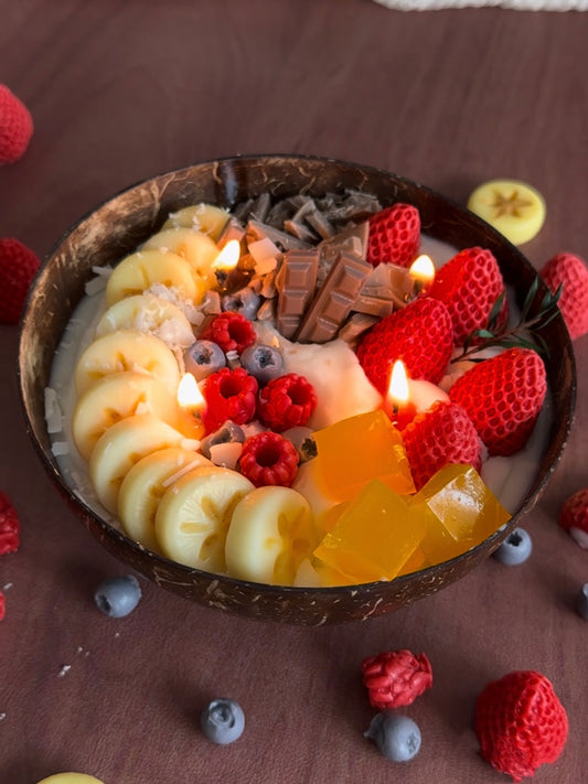 Coconut Shell Fruit Bowl Candle