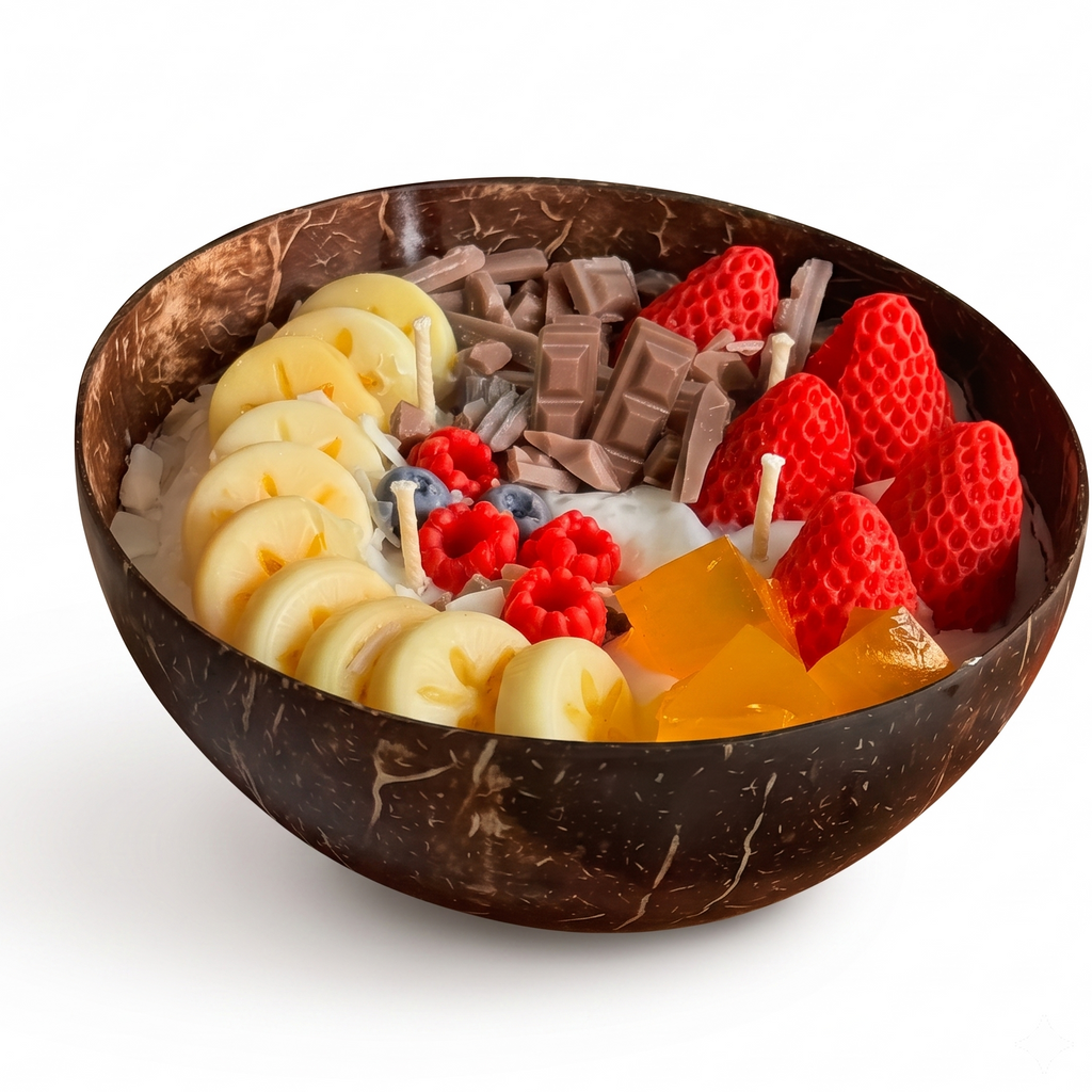 Coconut Shell Fruit Bowl Candle